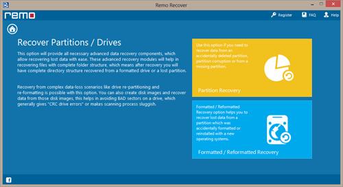 Recover Deleted Files From External HDD On Windows - Select Formatted / Reformatted Recovery option